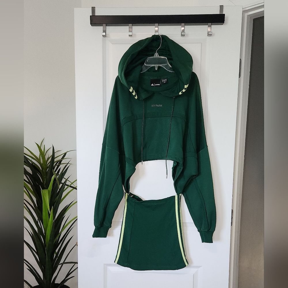 Adidas x Ivy Park Hooded Cutout Dress, Dark Green, S